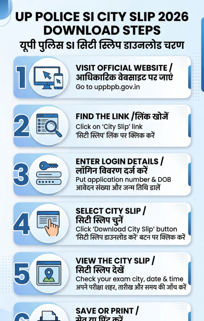 UP Police SI Exam City Details?