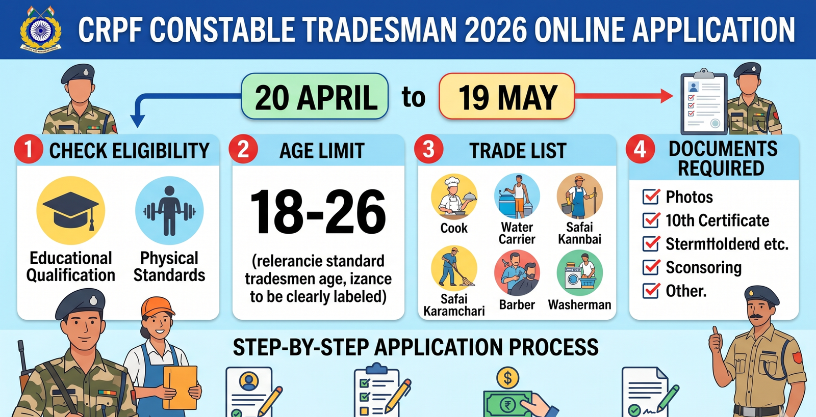 CRPF Constable Tradesman Online Form 2026