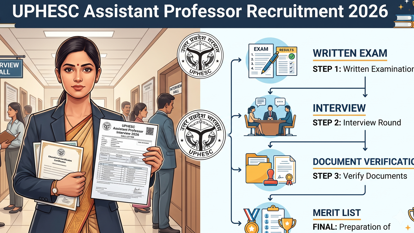 UPHESC Assistant Professor Interview Letter 2026 is out for 981 posts. Check interview dates, eligibility, documents required