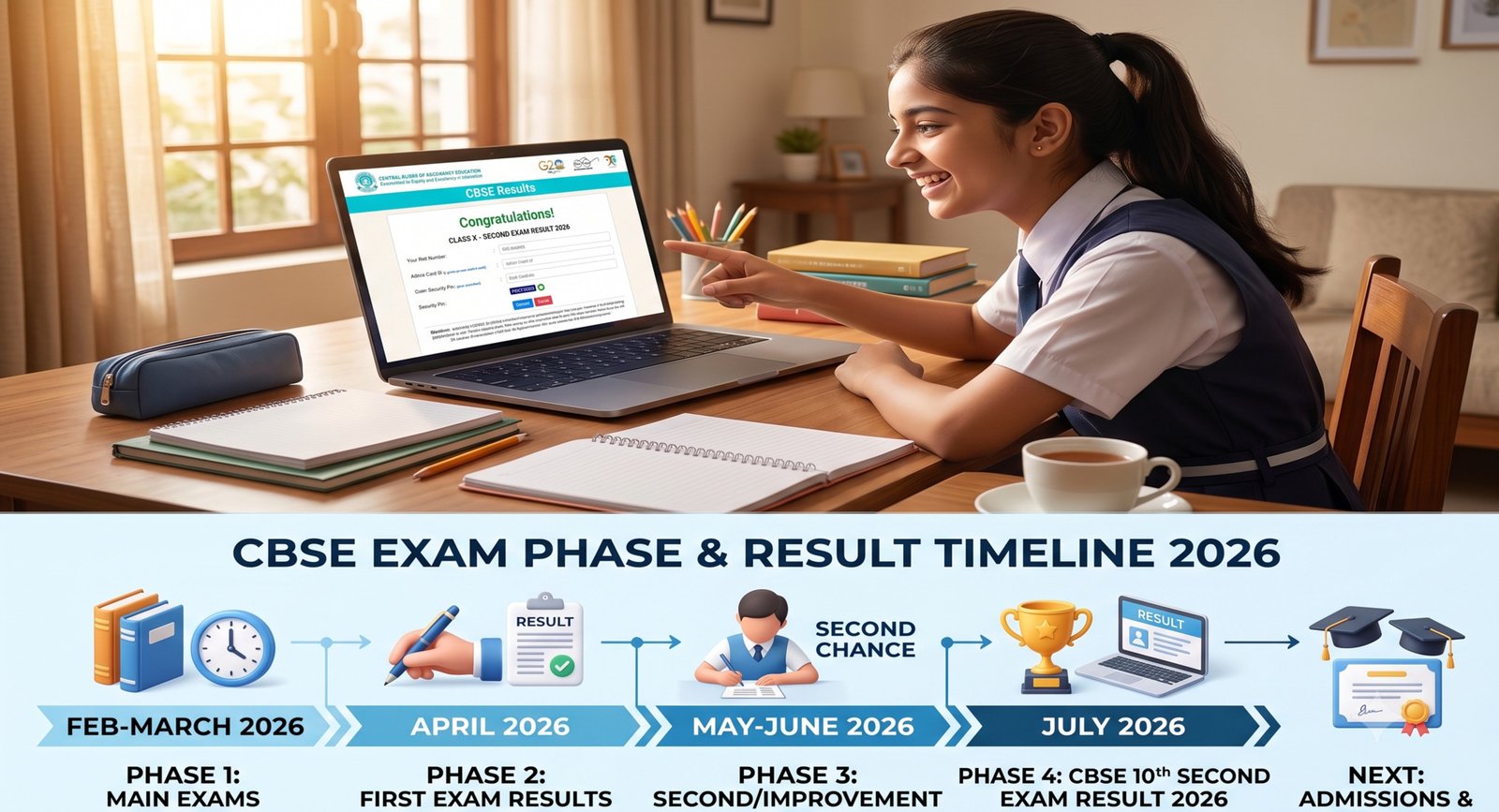 CBSE 10th Result 2026: Second Exam, symbols, eligibility, and important requirements. Complete guide to the new two-exam